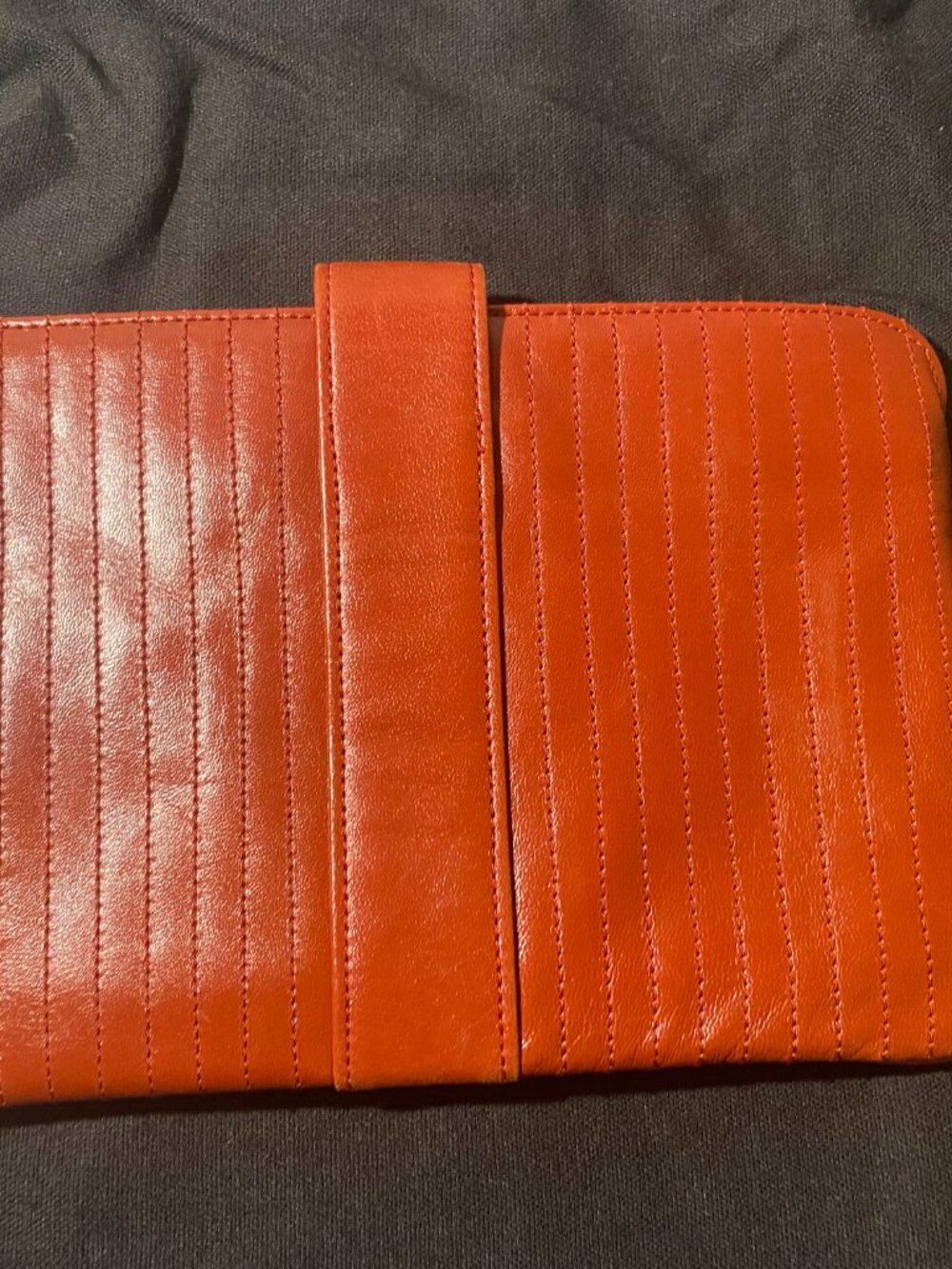 EUC Vintage Terracota Leather Yves Saint Laurent Clutch FULL INCLUSION - Picture 8 of 9